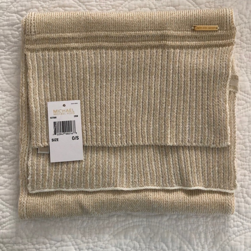 Tan and gold scarf